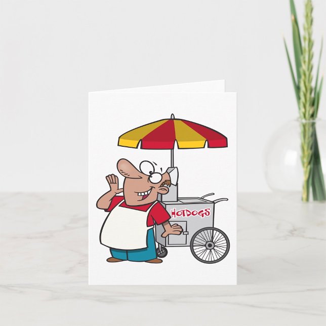 Cartão Vendedor de Carrinho de Cachorro Quente Comida de  (Criador carregado)