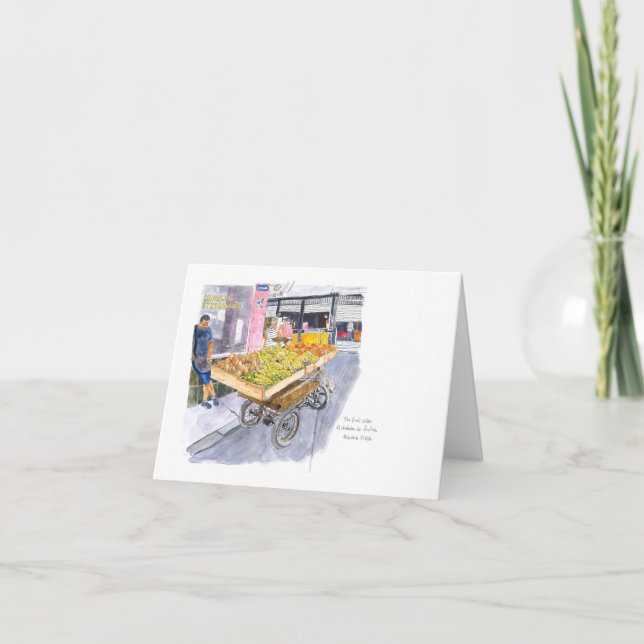 Cartão Vendedor de frutas em Old Havana, Cuba (Frente)