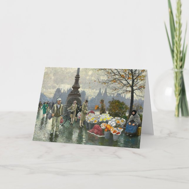 Cartão Vendedores de flores | Paul Fischer (Frente)