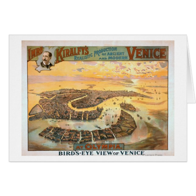 Cartão Veneza antiga e moderna na olimpíada aérea (Frente Horizontal)