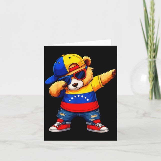 Cartão Venezuela Hispanic Heritage Venezuelan Bear Dabbin (Frente)