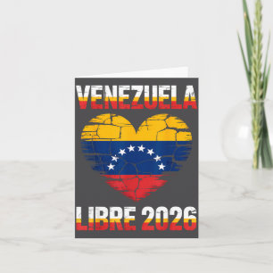 Cartão Venezuela Livre 2026 Bandeira do Coração da Venezu
