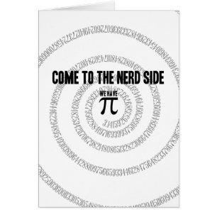 Cartão Venha ao lado do Nerd para estilo de tipografia Pi