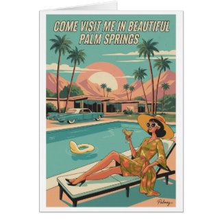 Cartão Venha Me Visitar Em Palm Springs Linda