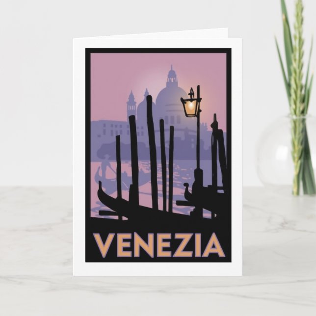 Cartão Venice Poster Greeting Card (Frente)