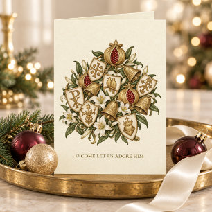 Cartão Venite, Adoremos O Natal Vintage Cristão