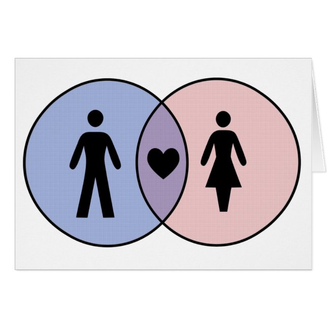 Cartão Venn Diagram Boy + Girl (Frente Horizontal)