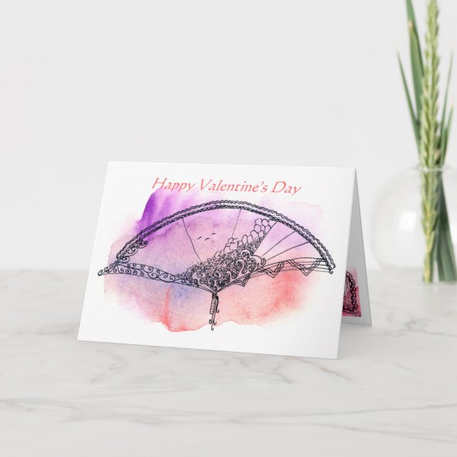 Cartão Ventilador decorado de forma elegante pelo feliz d (Frente)