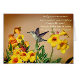 Cartão Vento abaixo das minhas asas