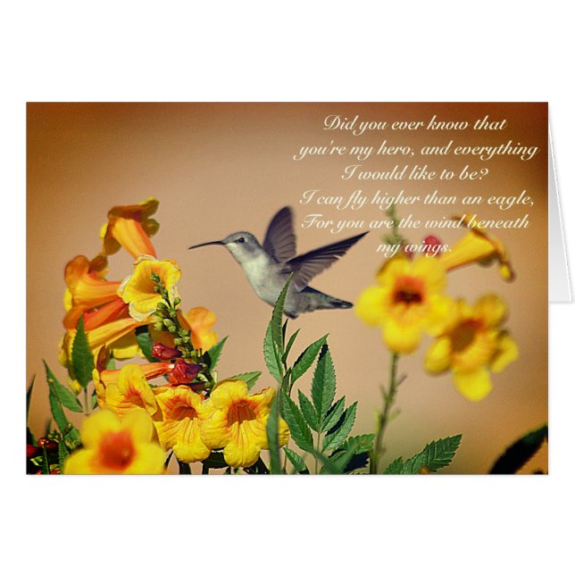 Cartão Vento abaixo das minhas asas (Frente Horizontal)