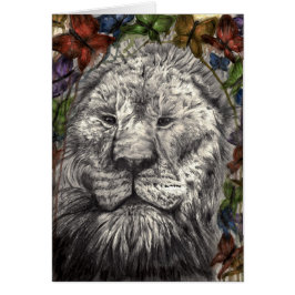 Cartão Vento Abaixo De Minhas Asas Lion Borboleta Arte An