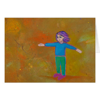 Cartão Vento colorido abstrato moderno da mulher da arte