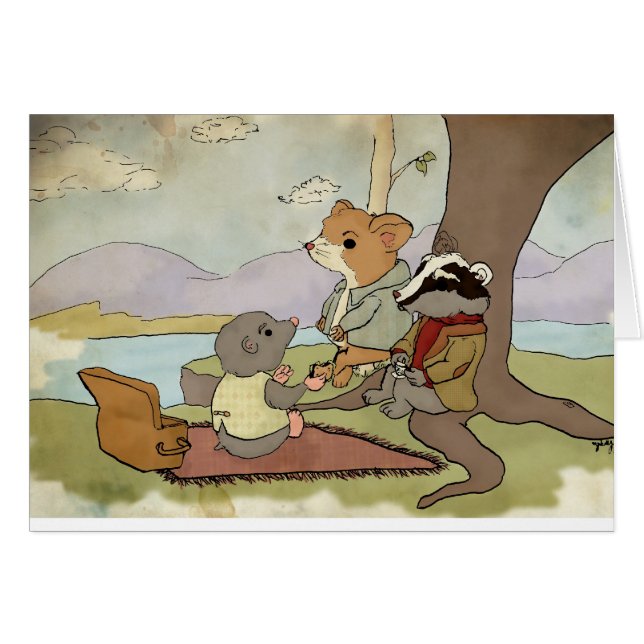 Cartão Vento nos salgueiros (Frente horizontal)