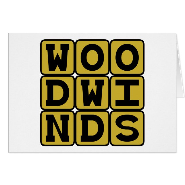 Cartão Ventos De Madeira, Instrumentos Musicais (Frente Horizontal)