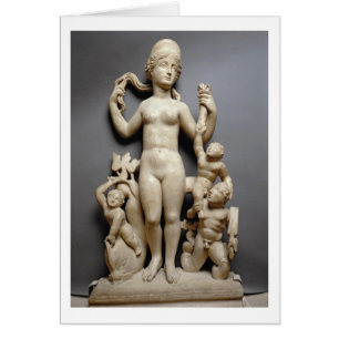 Cartão Venus com putti, um triton e um golfinho, romanos,