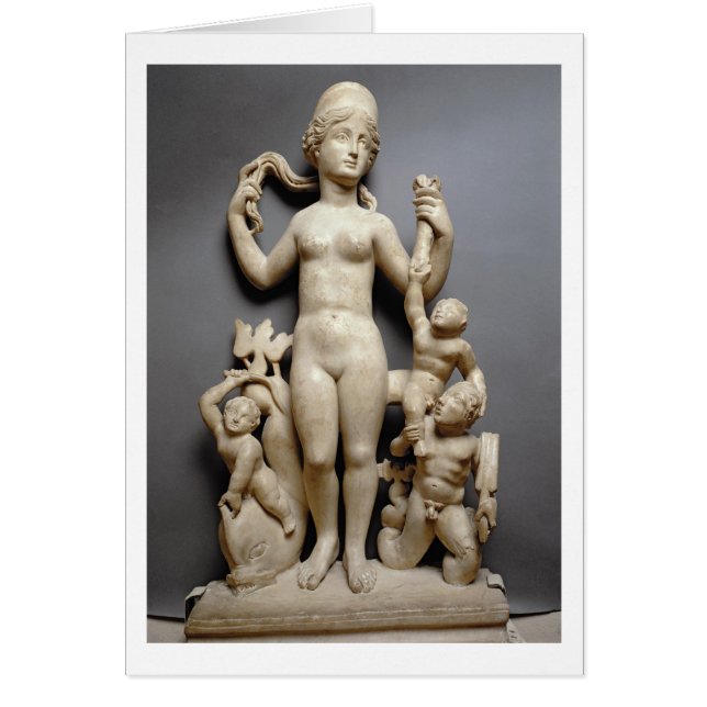 Cartão Venus com putti, um triton e um golfinho, romanos, (Frente)