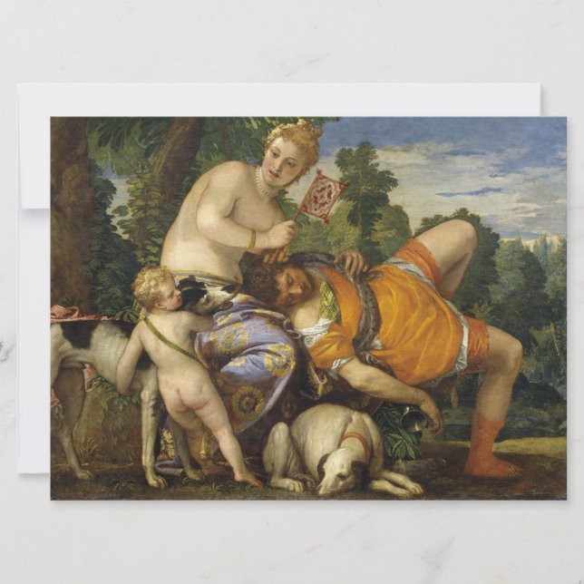Cartão Vênus e Adonis (por Paolo Veronese) (Frente)