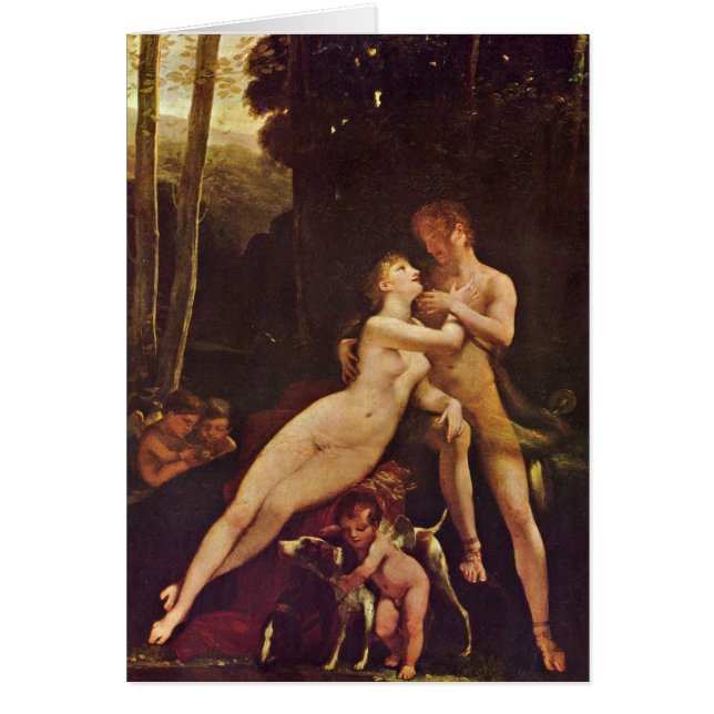 Cartão Venus e Adonis por Pierre Paul Prud'hon (Frente)