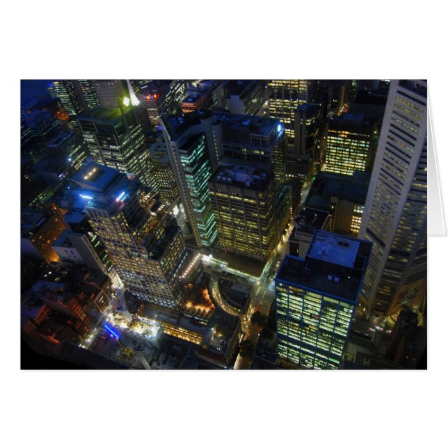 Cartão Ver a partir da placa de torre Sydney (Frente Horizontal)