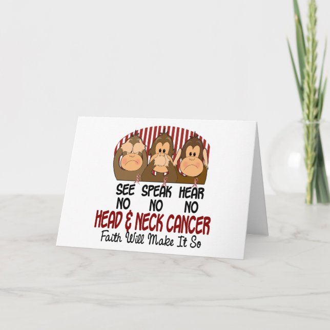 Cartão Ver Falar Ouvir Sem Cabeça e Pescoço Cancer 1 (Frente)