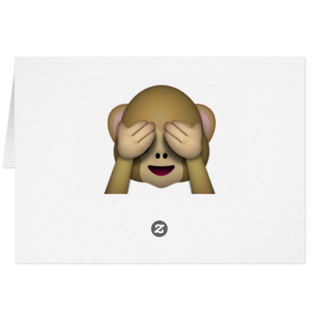 Cartão Ver Sem Macaco Mau - Emoji (Verso horizontal)