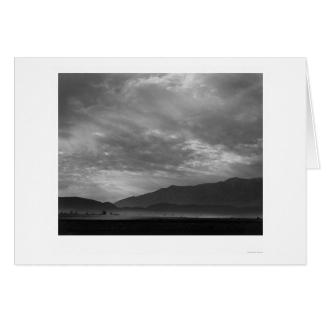 Cartão Ver SW Sobre Manzanar, Tempestade de Poeira 1943 (Frente Horizontal)