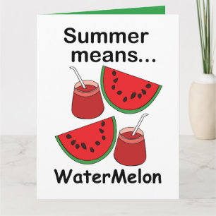 Cartão Verão de Melancia Significa Festa de Frutas de Mel