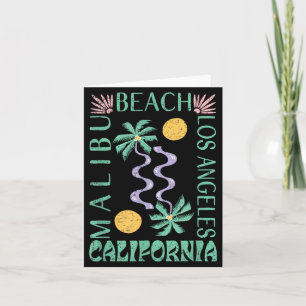 Cartão Verão Malibu Califórnia Praia Retro Arte Abstrata
