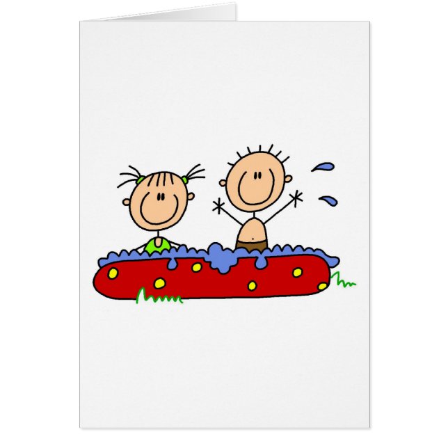 Cartão Verão na piscina (Frente)