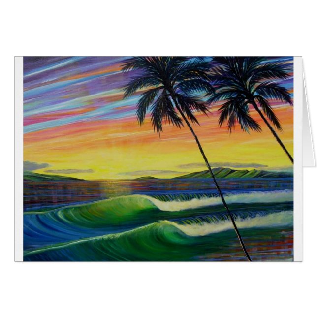 Cartão verão-tempo-por do sol-oeste-mau (Frente Horizontal)