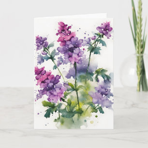 Cartão Verbena - Flores aquarela