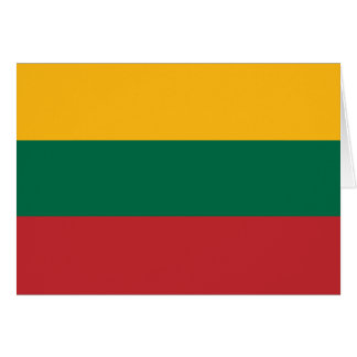 Cartão Verde Amarelo e Bandeira Vermelha da Lituânia