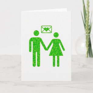 Cartão Verde Brilho Conexão de Amor