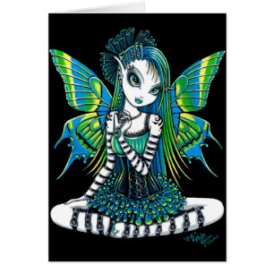 Cartão verde da arte do país das fadas do tatuag