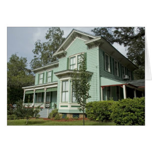 Cartão verde da casa do Victorian