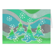 Cartão verde das árvores de inverno