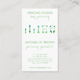 Cartão Verde de Cuidados para Piercing de Joias Co