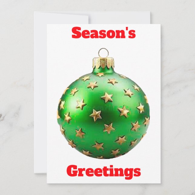 Cartão Verde de Ornamento de Saudações da Estação (Frente)