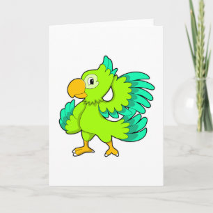 Cartão verde de papagaio