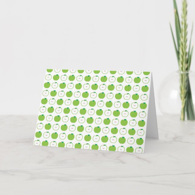 Cartão verde de saudação de padrão da Apple - Dent (Frente)