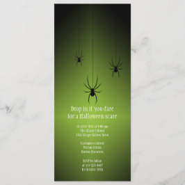 Cartão verde do convite do Dia das Bruxas da