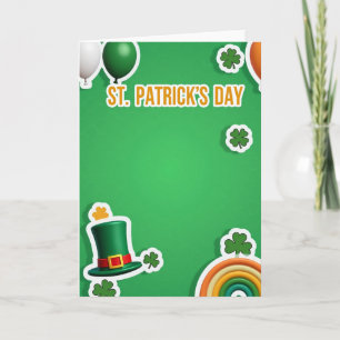 Cartão Verde do Dia de São Patrício com Hexágonos