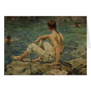 Cartão Verde e ouro por Henry Scott Tuke