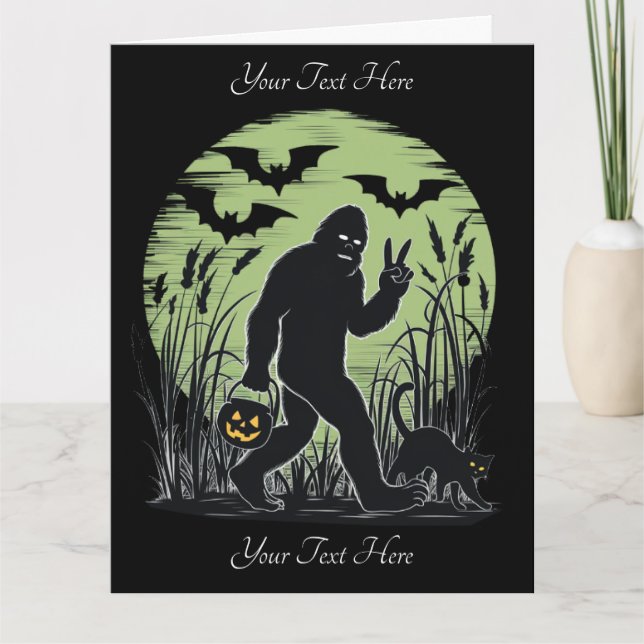 Cartão Verde e Preto do Pé Grande Personalizado (Frente)