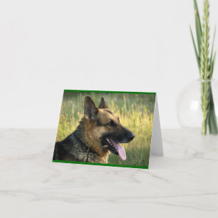 Cartão Verde em Branco com Cachorrinho Pastor Alem
