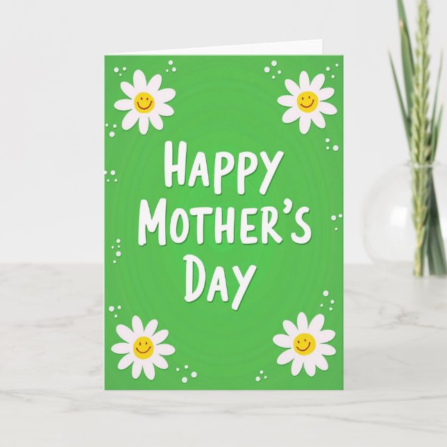 Cartão Verde Feliz Dia das Mães (Frente)