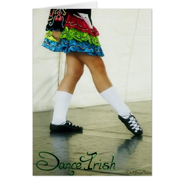 Cartão verde irlandês da dança (Frente)