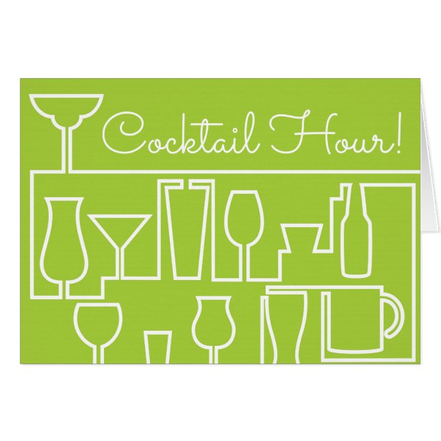 Cartão Verde limão coquetel (Frente Horizontal)