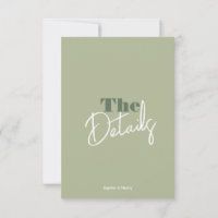 Cartão verde moderno para Casamento Sage