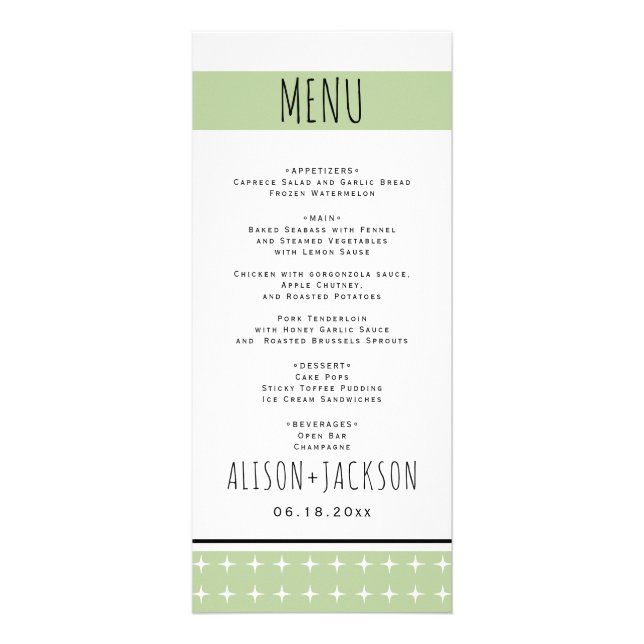 Cartão verde para o casamento com datilografia des (Frente)